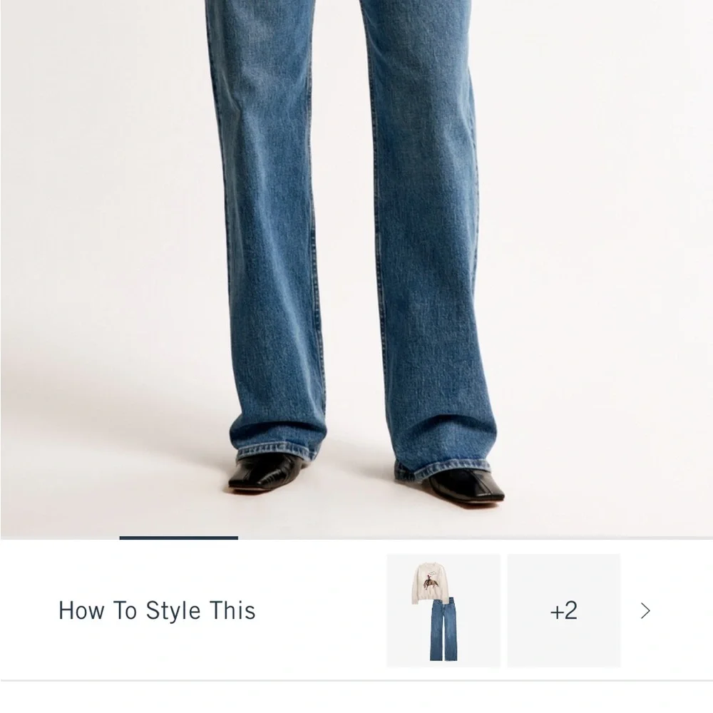 Abercrombie & Fitch Light Blue Straight Leg Jeans - Picture 2 of 2